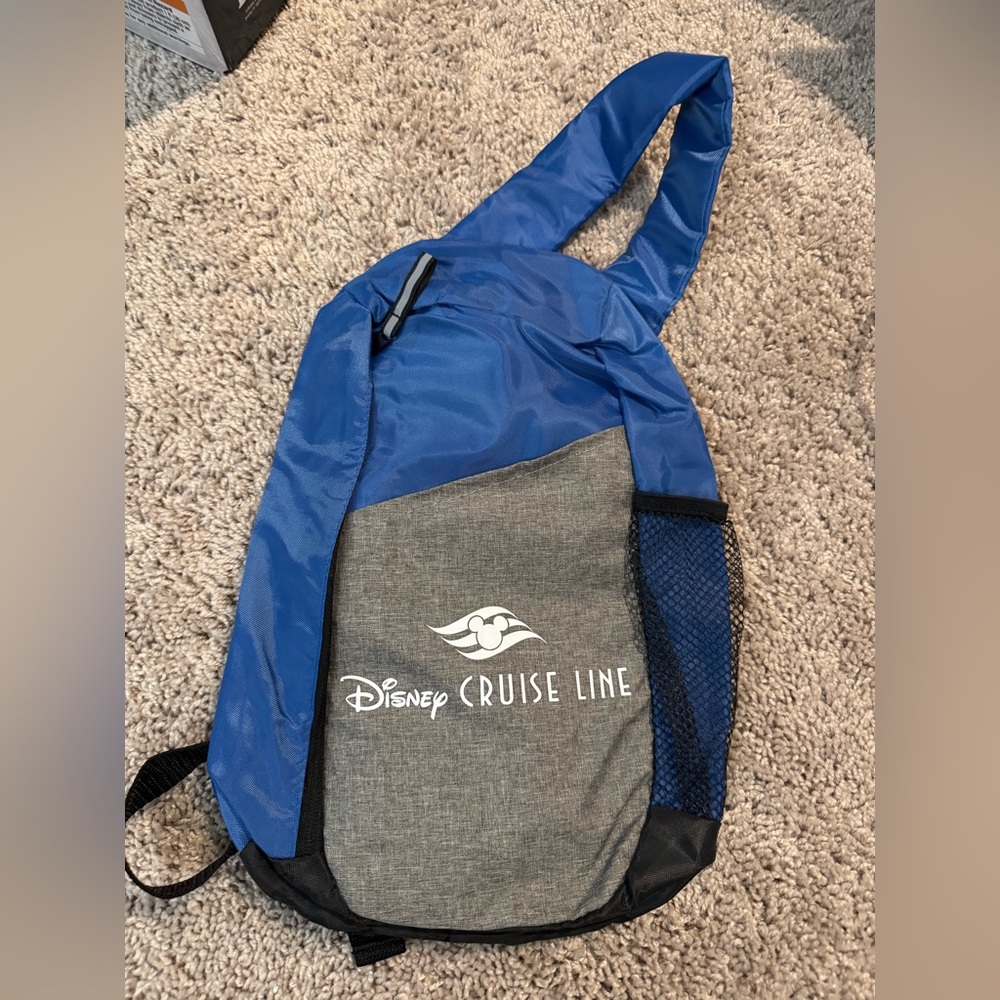 NWOT Disney Cruise Line Blue and Gray Sling Bag